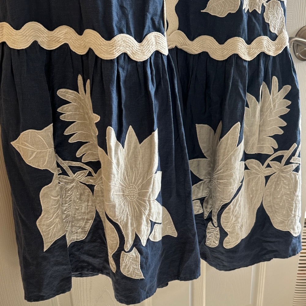 Anthropologie Navy and White Floral Dress